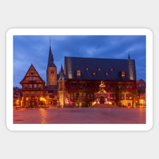 Town hall, Quedlinburg, Harz, Saxony-Anhalt, Germany Sticker